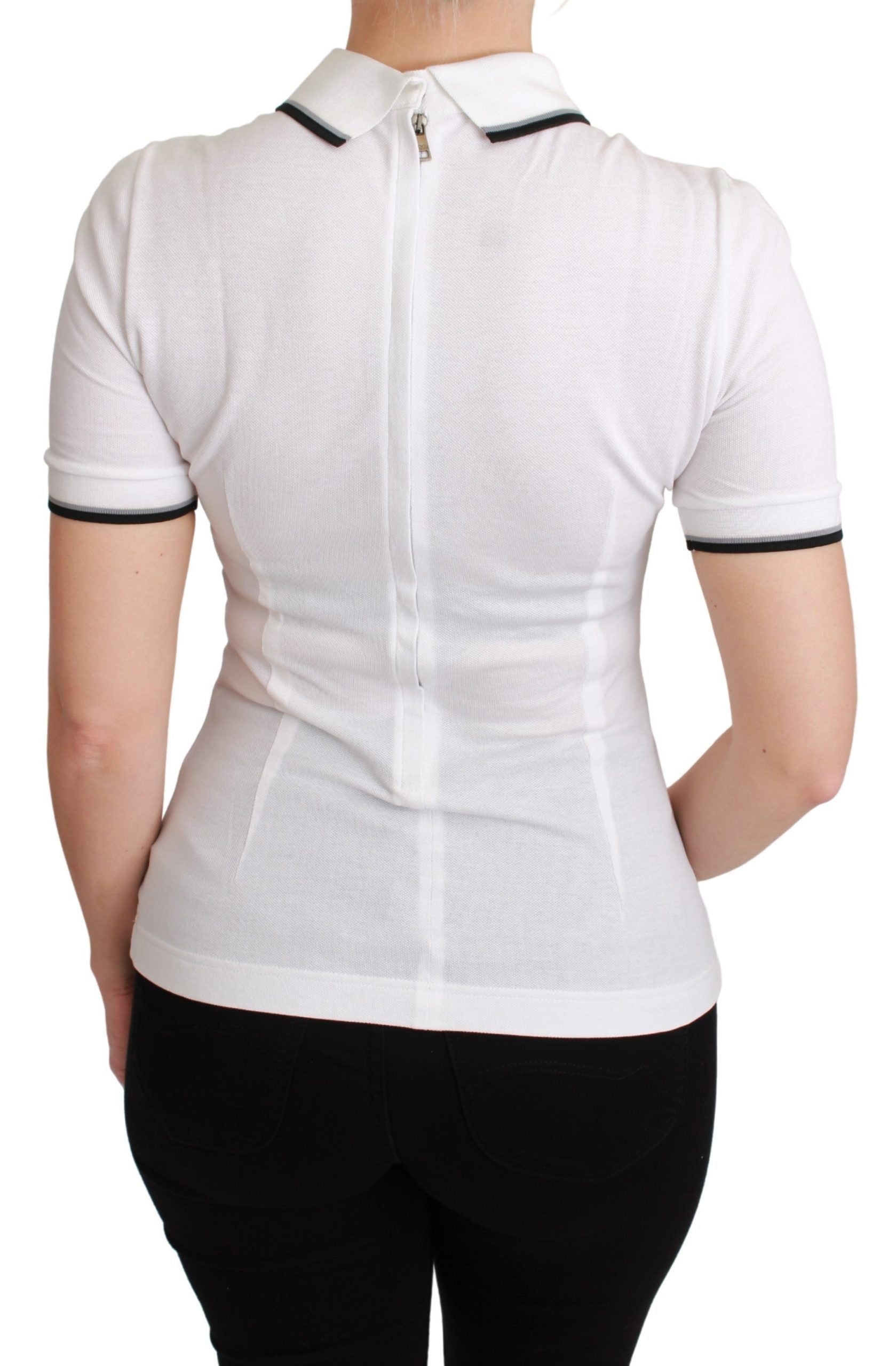 Dolce & Gabbana Weißes Baumwoll-Polo-T-Shirt #dgfamily