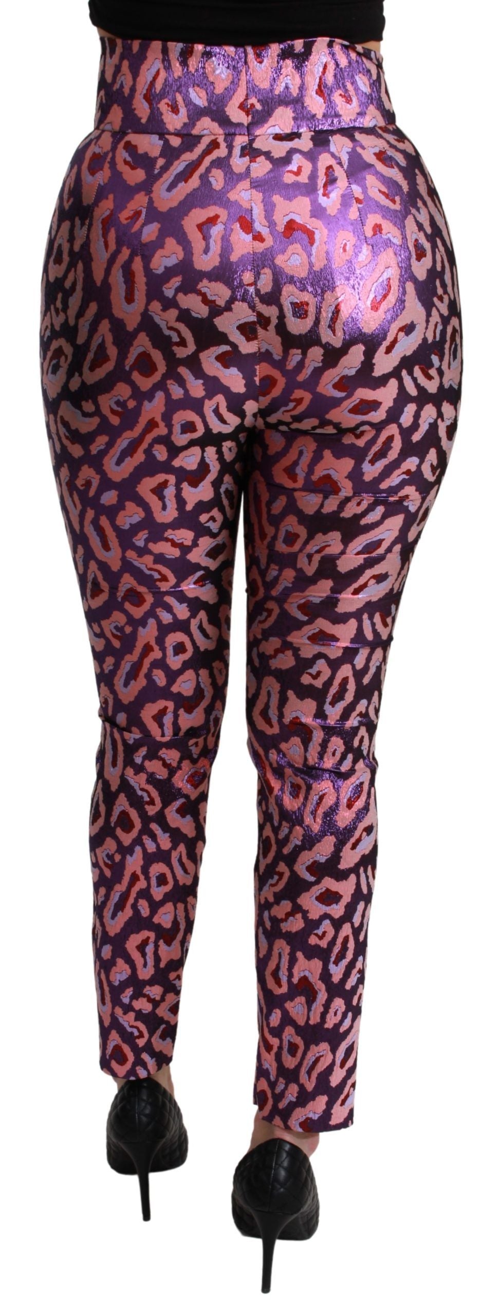Dolce & Gabbana Mehrfarbig gemusterte Cropped-Hose mit hoher Taille