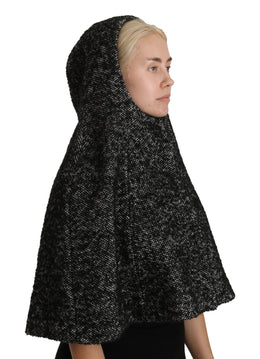 Dolce & Gabbana Grau Tweet Wolle Kaftan Jacke Mantel Top