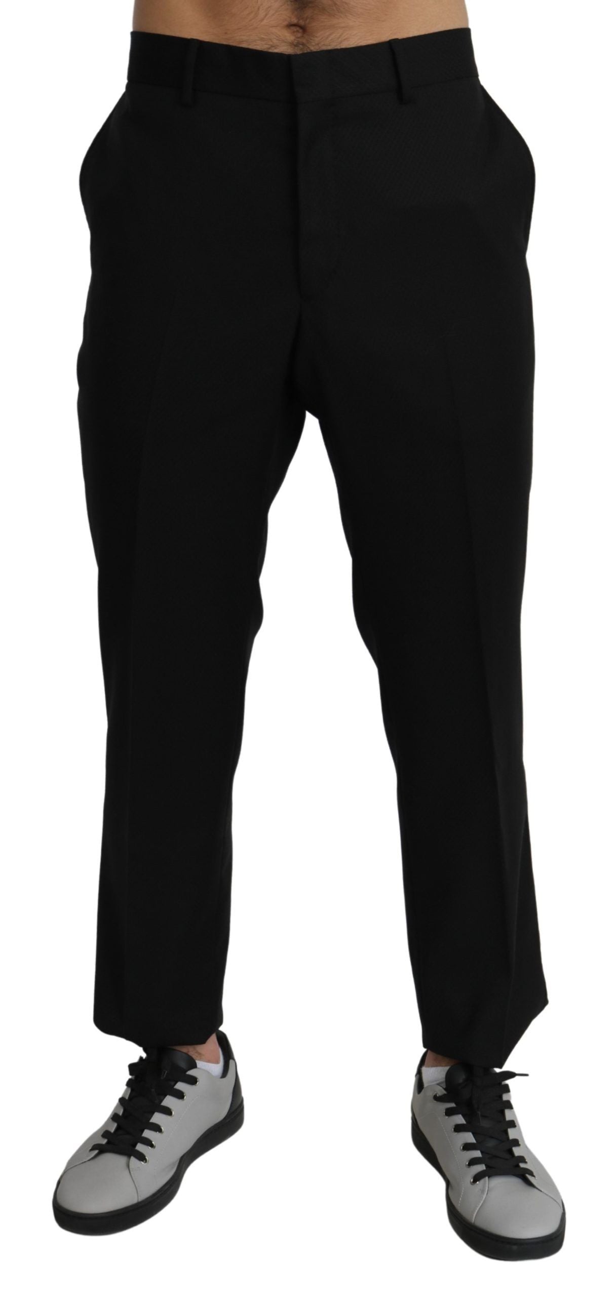 Dolce & Gabbana Schwarz Baumwolle Wolle Formal Dress Hose