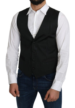 Dolce & Gabbana Grauer formeller Mantel aus 100% Seide Weste