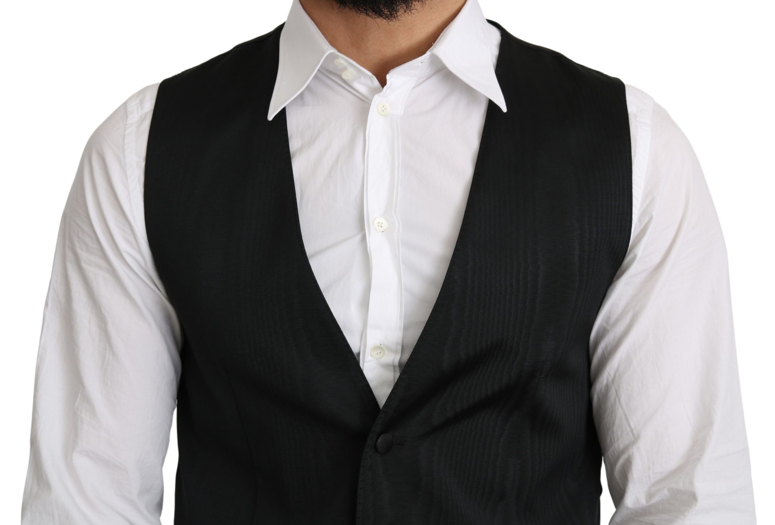 Dolce & Gabbana Grauer formeller Mantel aus 100% Seide Weste