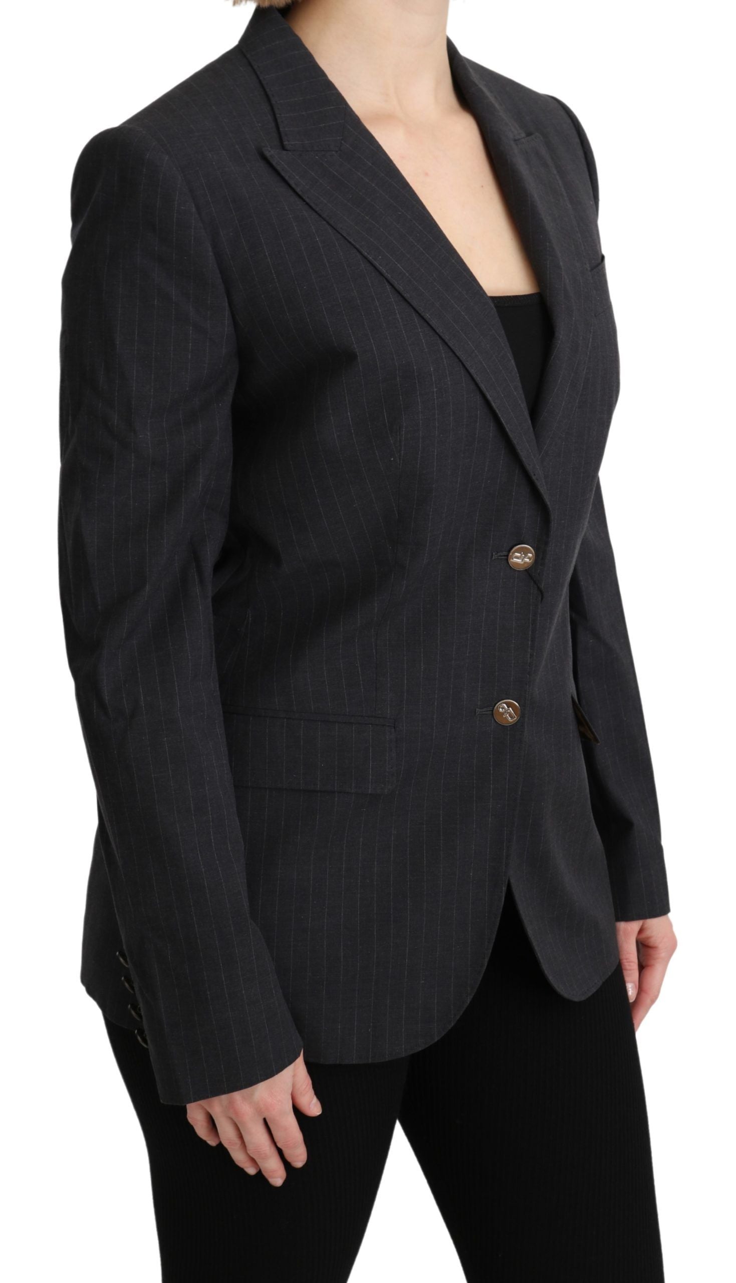Dolce & Gabbana Grauer einreihiger Blazer Baumwolljacke