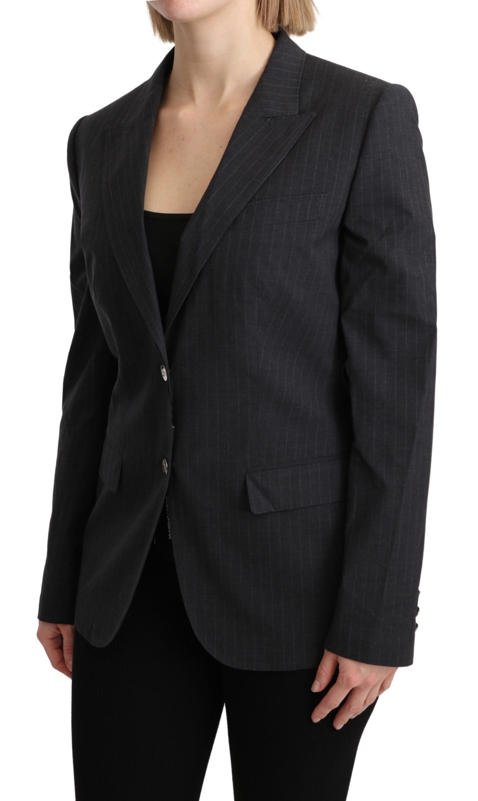 Dolce & Gabbana Grauer einreihiger Blazer Baumwolljacke