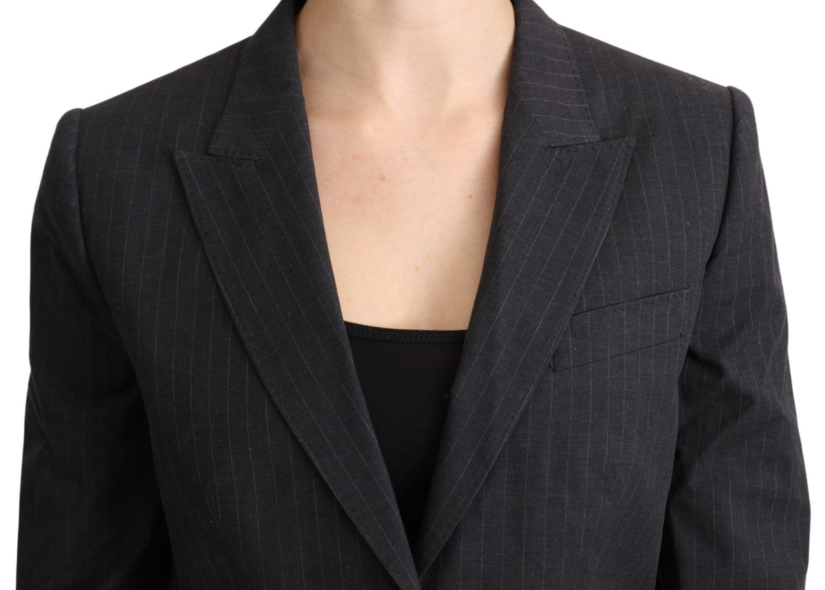 Dolce & Gabbana Grauer einreihiger Blazer Baumwolljacke