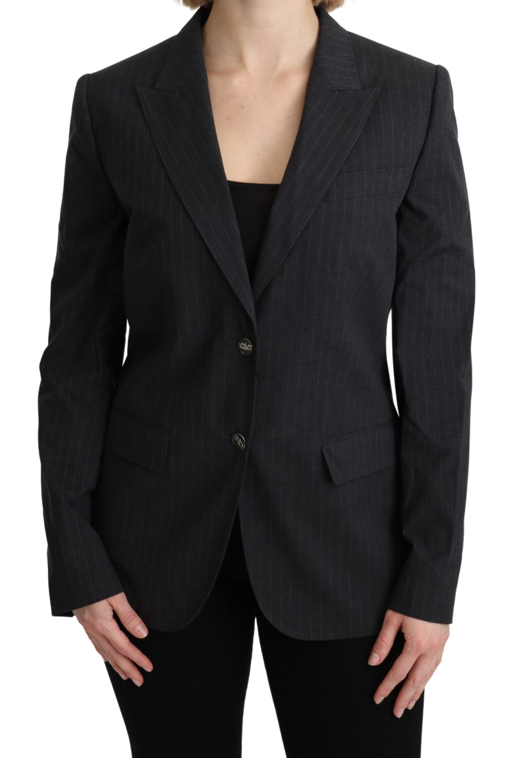 Dolce & Gabbana Grauer einreihiger Blazer Baumwolljacke