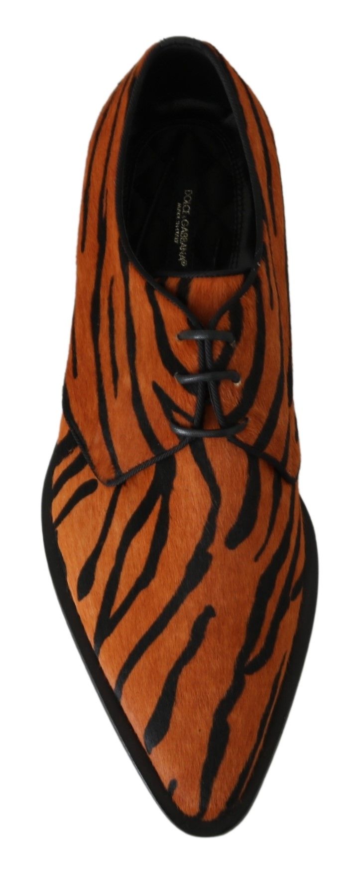 Dolce & Gabbana Orange Pony Haar Formal Kleid Broque Schuhe