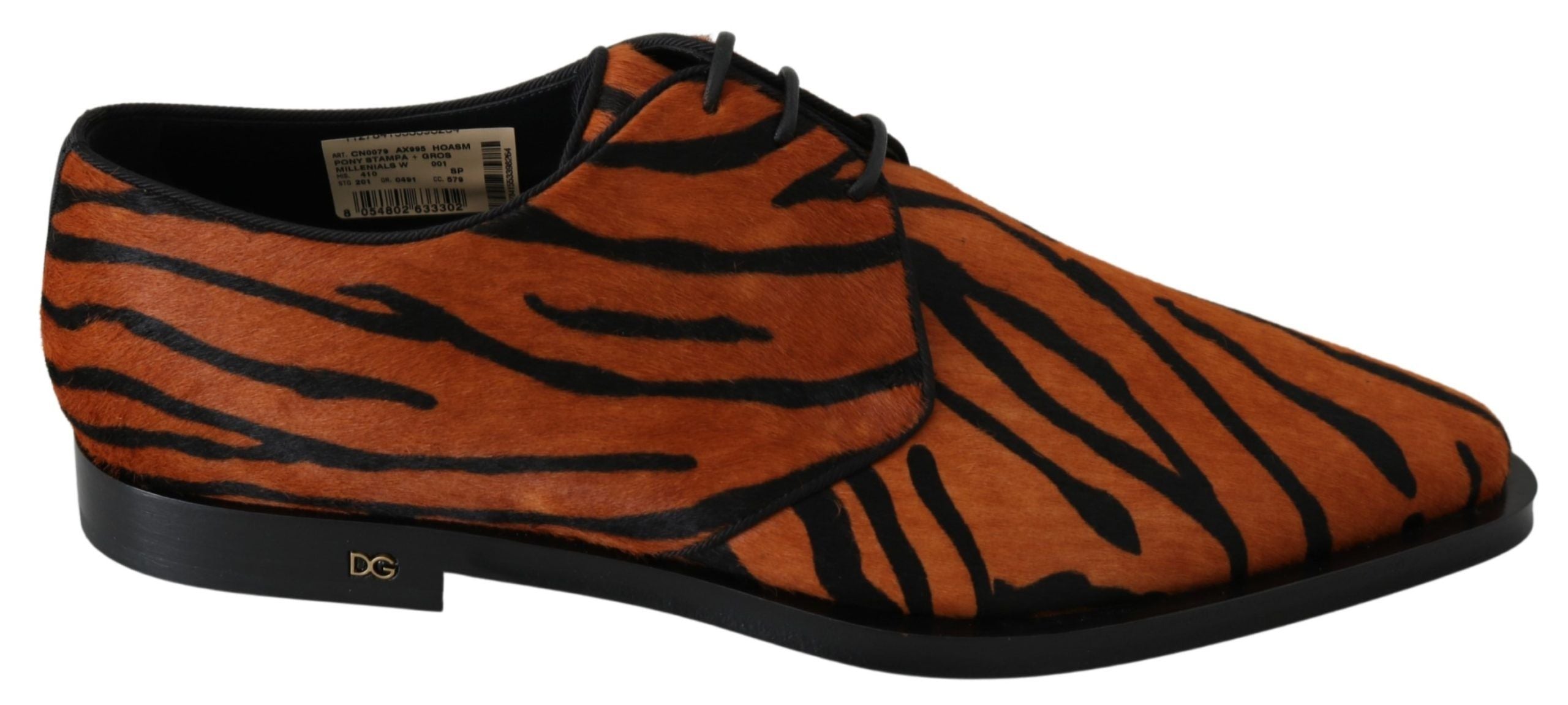 Dolce & Gabbana Orange Pony Haar Formal Kleid Broque Schuhe