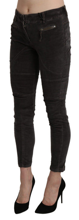 Ermanno Scervino Braune Samt-Capri-Hose aus Baumwolle