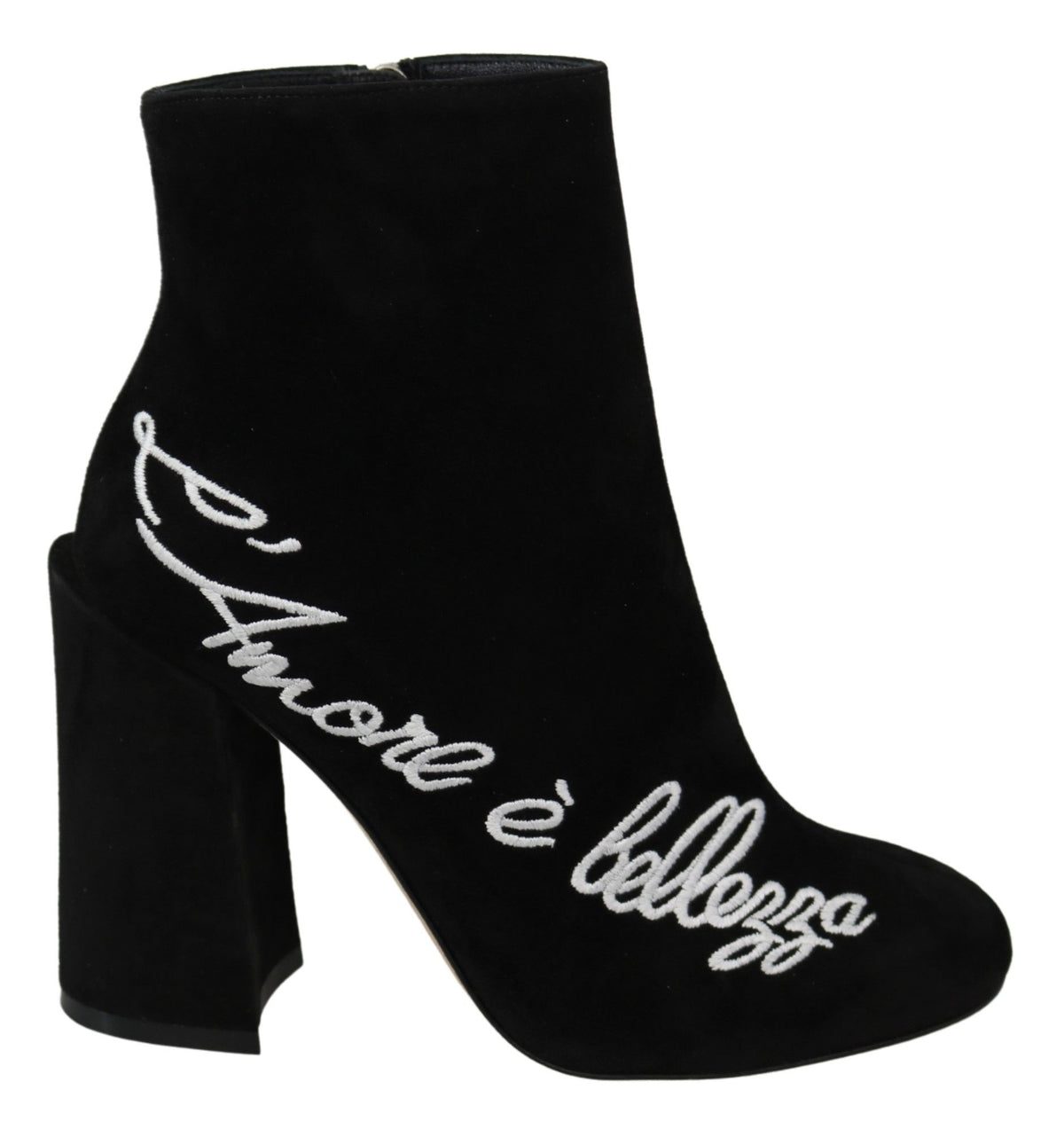 Dolce & Gabbana Schwarz Wildleder L'Amore E'Bellezza Stiefel Schuhe