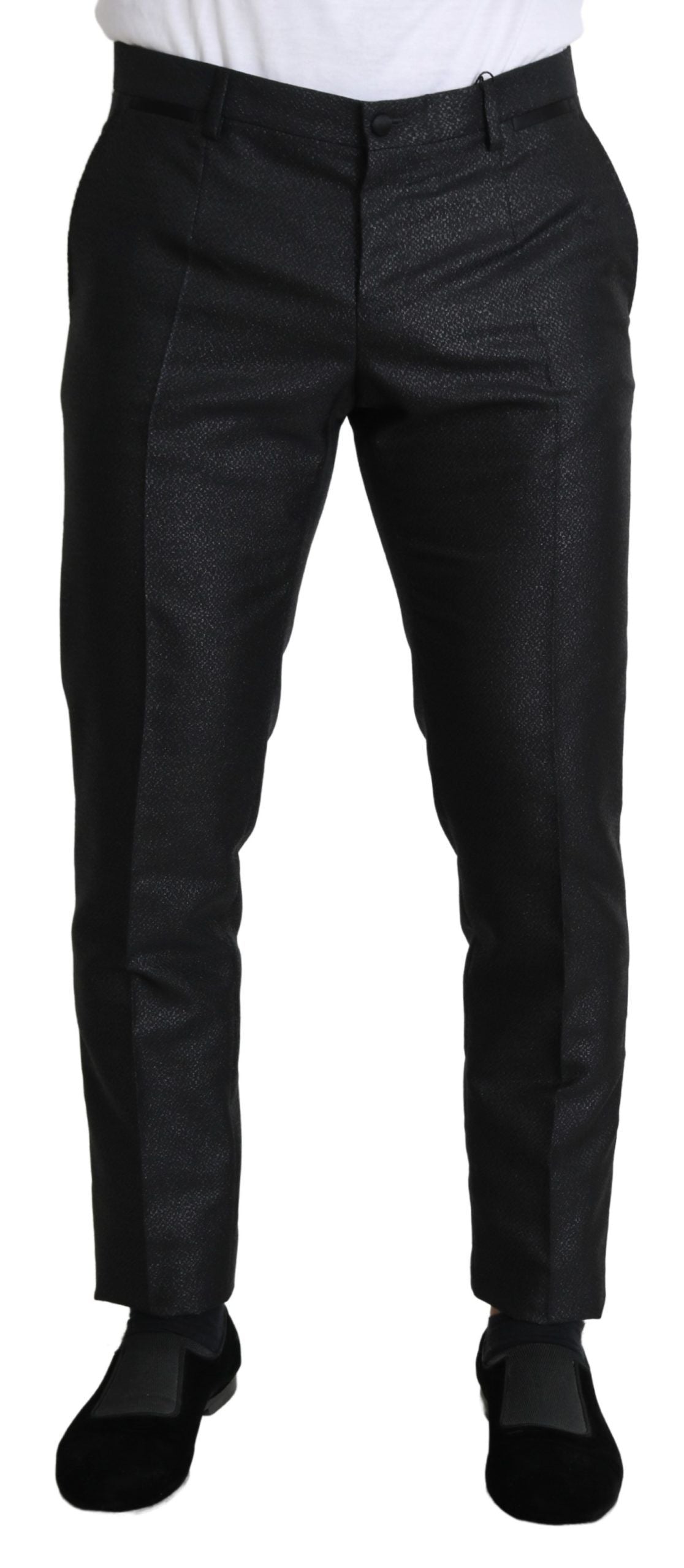 Dolce & Gabbana Schwarzes Metallic-Skinny-Hosenkleid