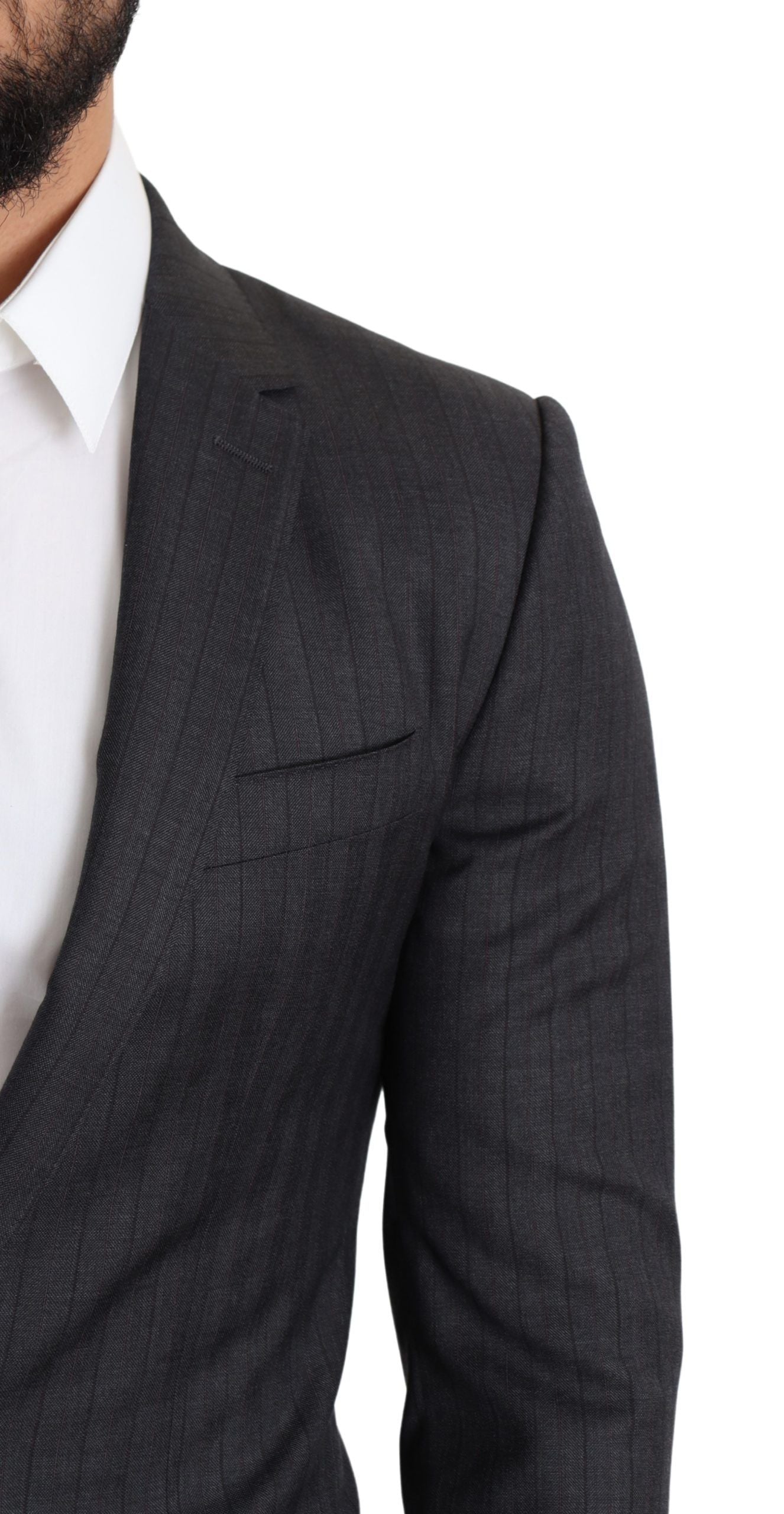 Dolce & Gabbana Schwarzer einreihiger Wollmantel MARTINI Blazer
