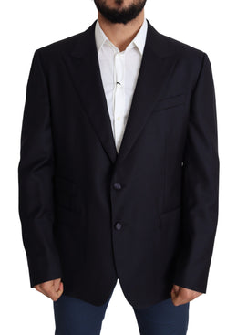Dolce & Gabbana Schwarzer einreihiger NAPOLI-Blazer aus Wolle