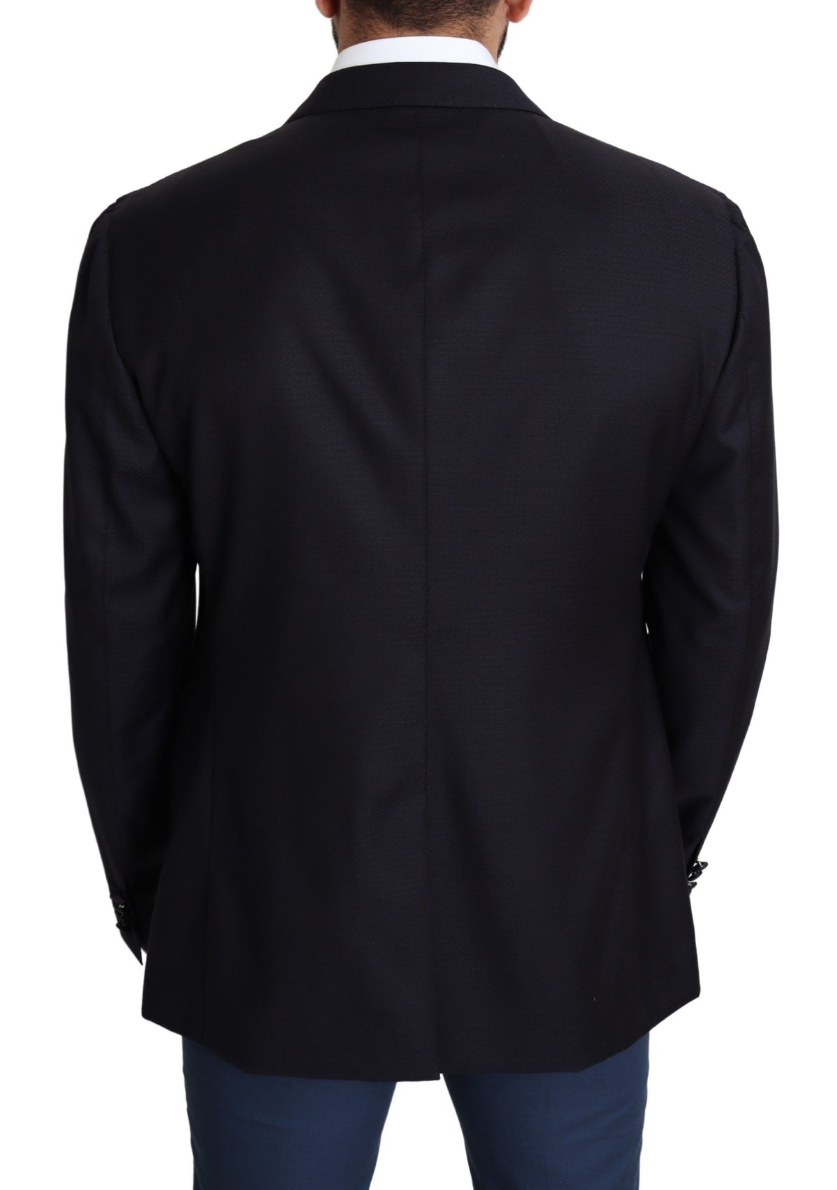 Dolce & Gabbana Schwarzer einreihiger NAPOLI-Blazer aus Wolle