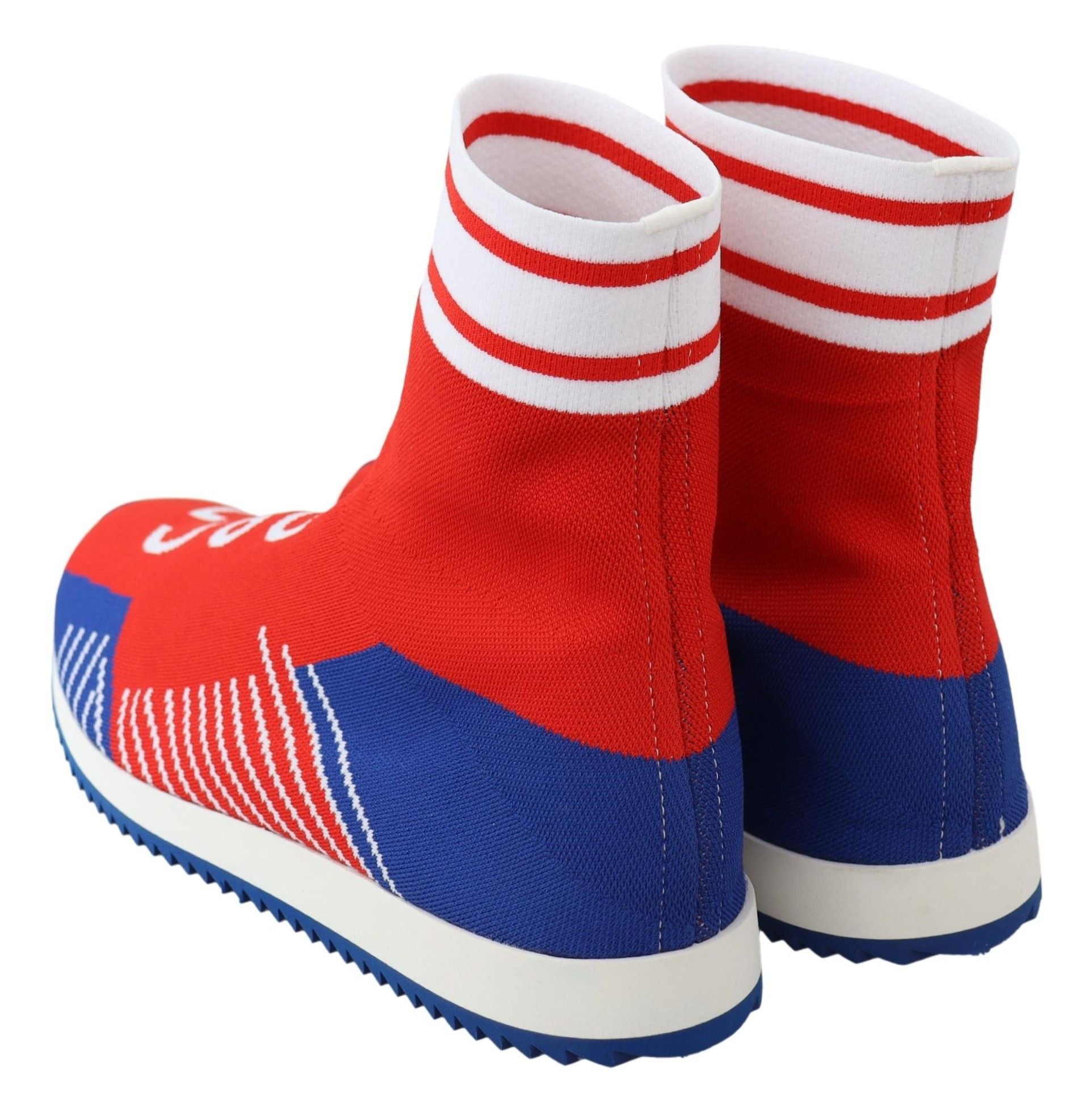 Dolce & Gabbana Blau Rot Sorrento Logo Turnschuhe Socken Schuhe