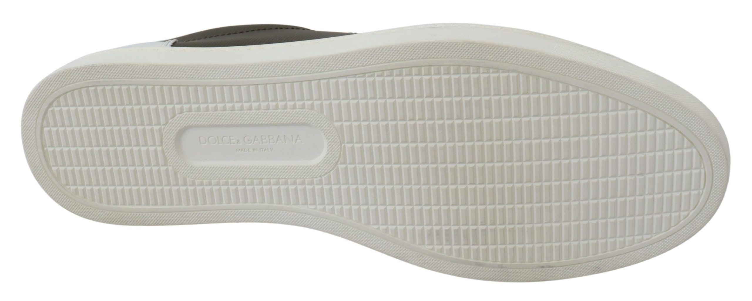 Dolce & Gabbana Weiße und grüne Sneakers aus Leder