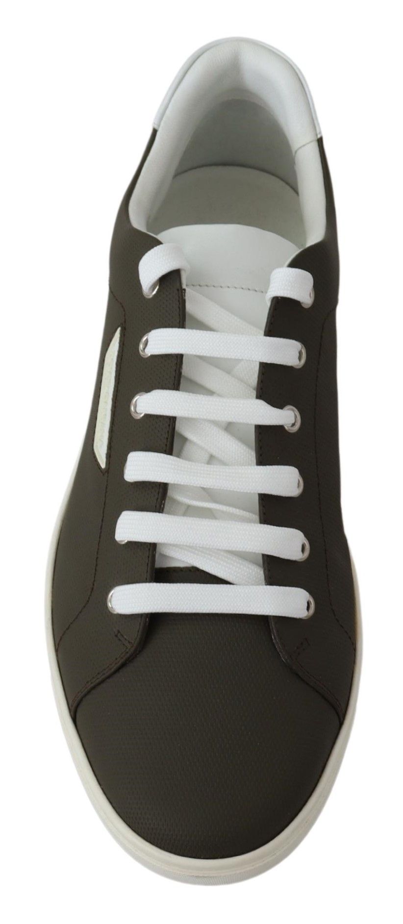 Dolce & Gabbana Weiße und grüne Sneakers aus Leder