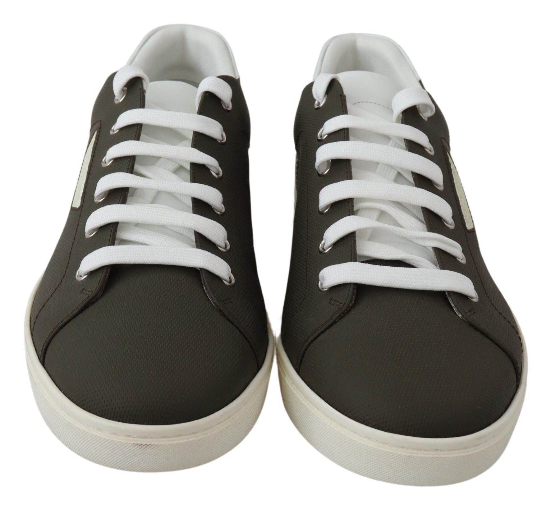 Dolce & Gabbana Weiße und grüne Sneakers aus Leder