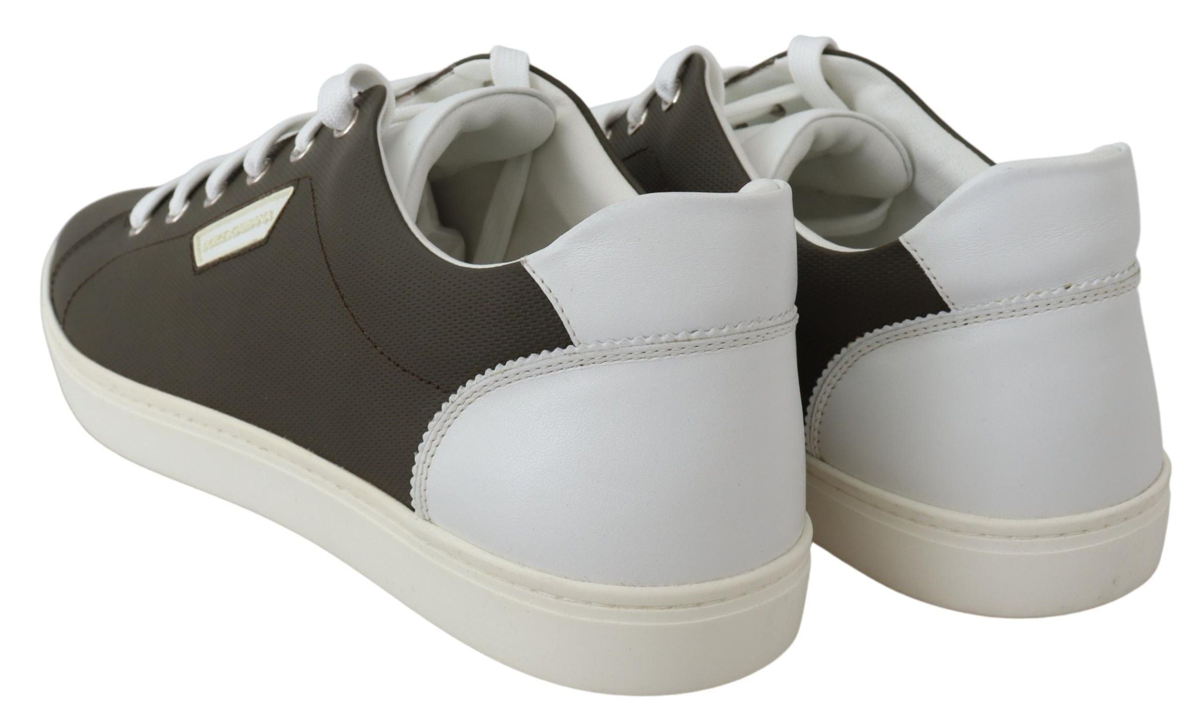 Dolce & Gabbana Weiße und grüne Sneakers aus Leder