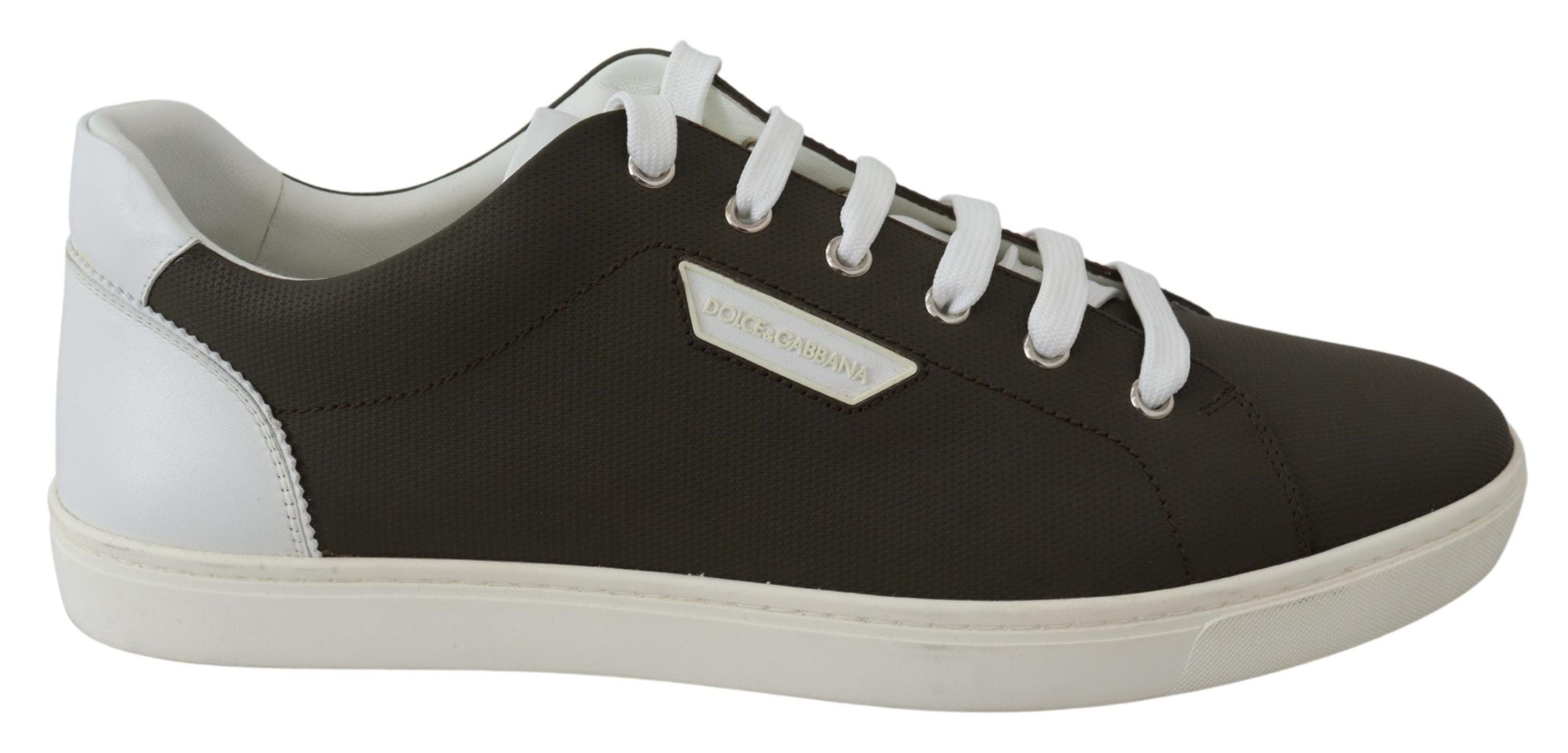 Dolce & Gabbana Weiße und grüne Sneakers aus Leder