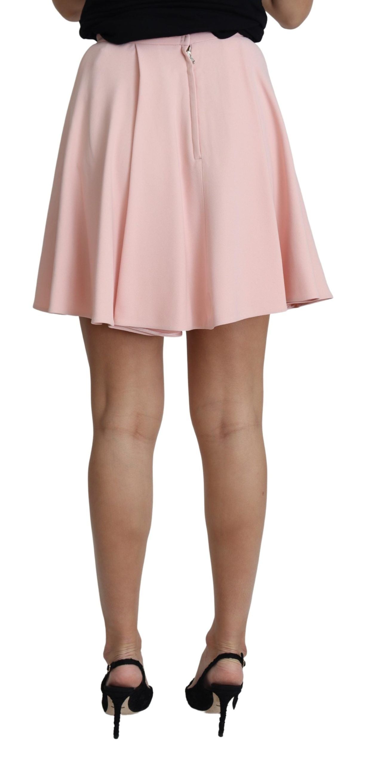 Dolce & Gabbana Rosa Faltenwurf Flare A-line Mini Rayon