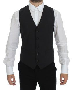 Dolce & Gabbana Graues Woll-Stretch-Kleid Blazer-Weste
