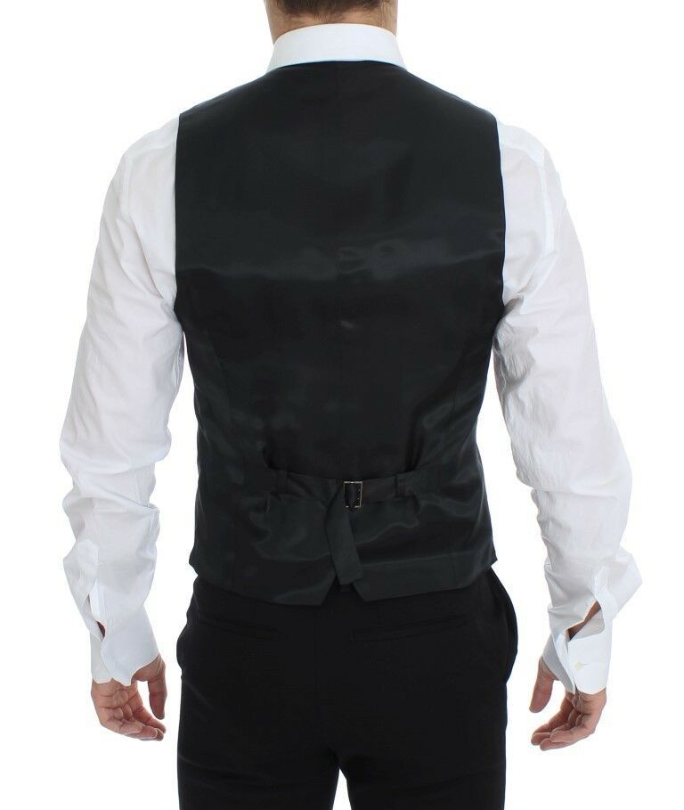 Dolce & Gabbana Graues Woll-Stretch-Kleid Blazer-Weste