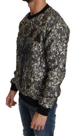 Dolce & Gabbana Mehrfarbiger SAMBA Jacquard-Pullover mit Palmtree-Muster