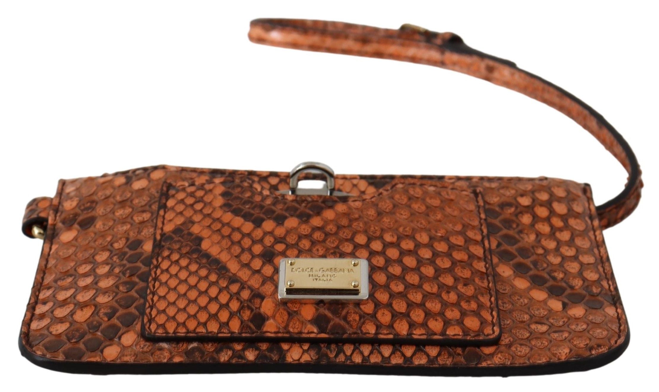 Dolce & Gabbana Braunes Leder Portemonnaie Portemonnaie Spiegel AGNESE Brieftasche