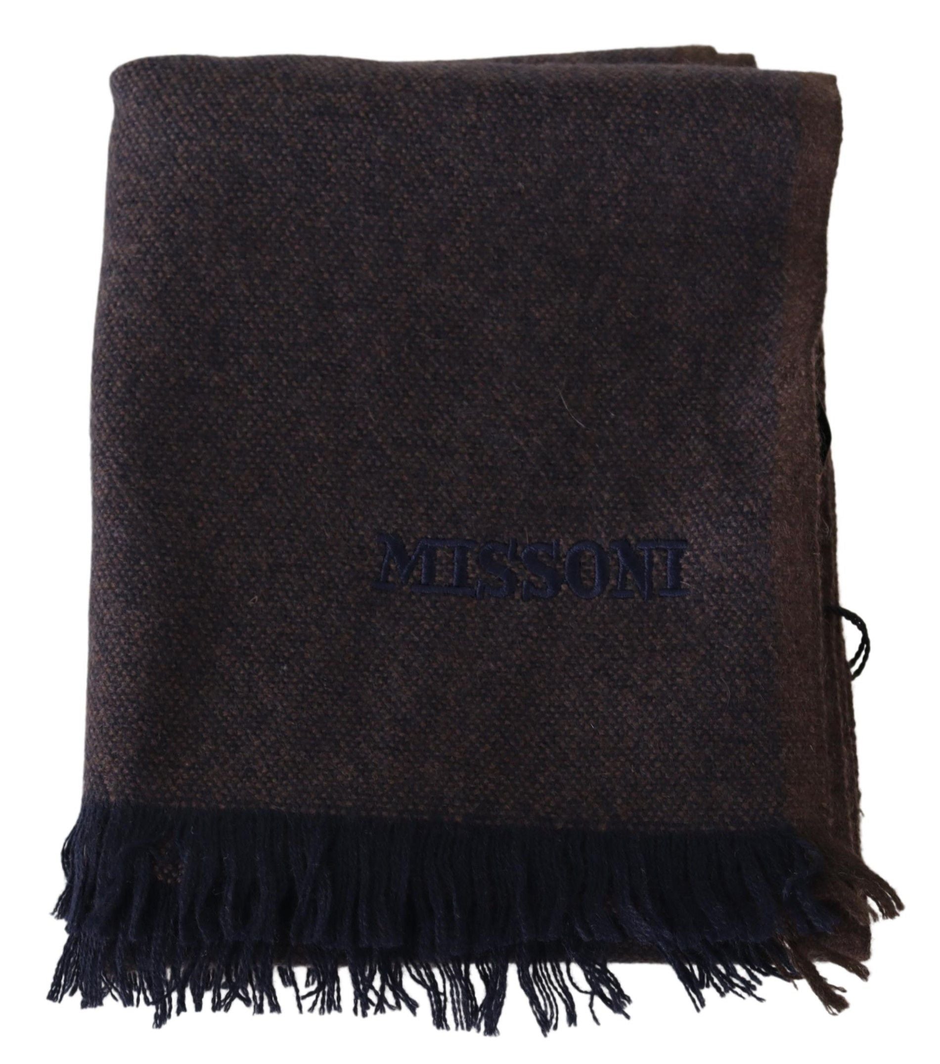 Missoni Braun 100% Kaschmir Unisex Hals Wrap Fransen Schal