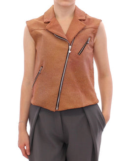 La Maison du Couturier Braune Lederjacke Weste