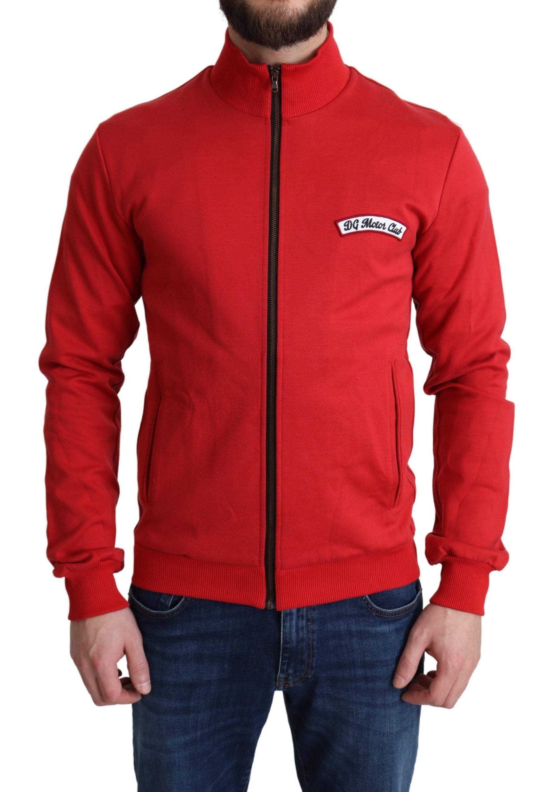 Dolce & Gabbana Rote DG Motor Club Strickjacke mit Reißverschluss