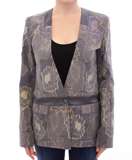 Roberto Fragata Multicolor Blazer aus geblümter Seide und Baumwolle