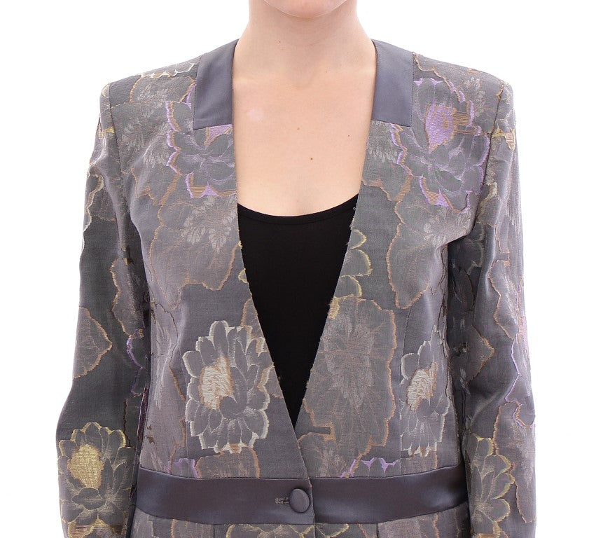 Roberto Fragata Multicolor Blazer aus geblümter Seide und Baumwolle