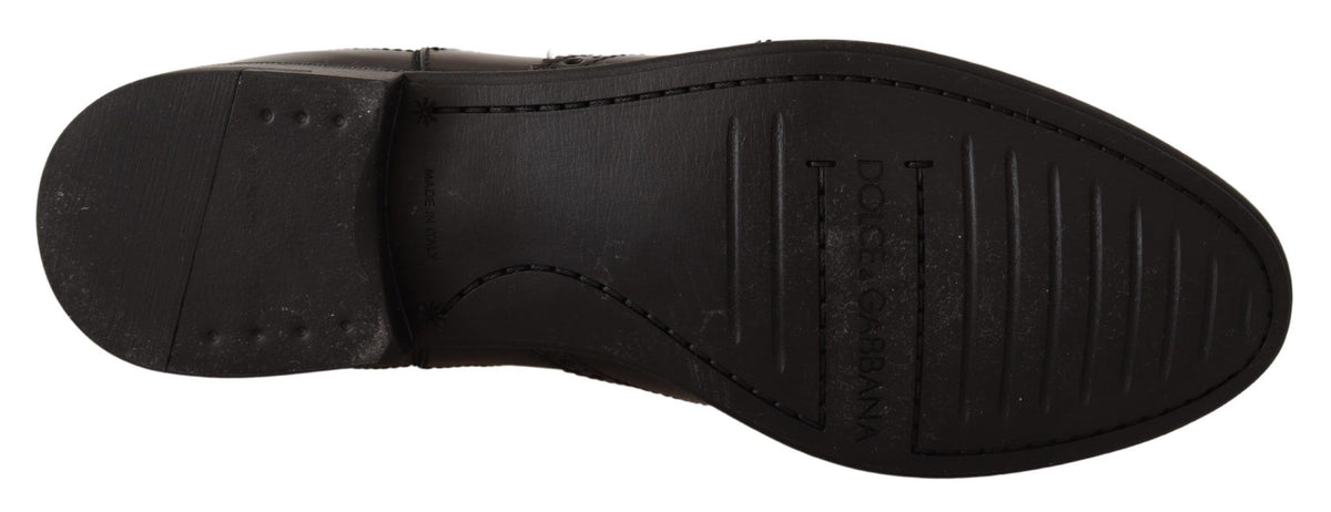 Dolce & Gabbana Schwarz Leder Knöchel hohe flache Stiefel Schuhe