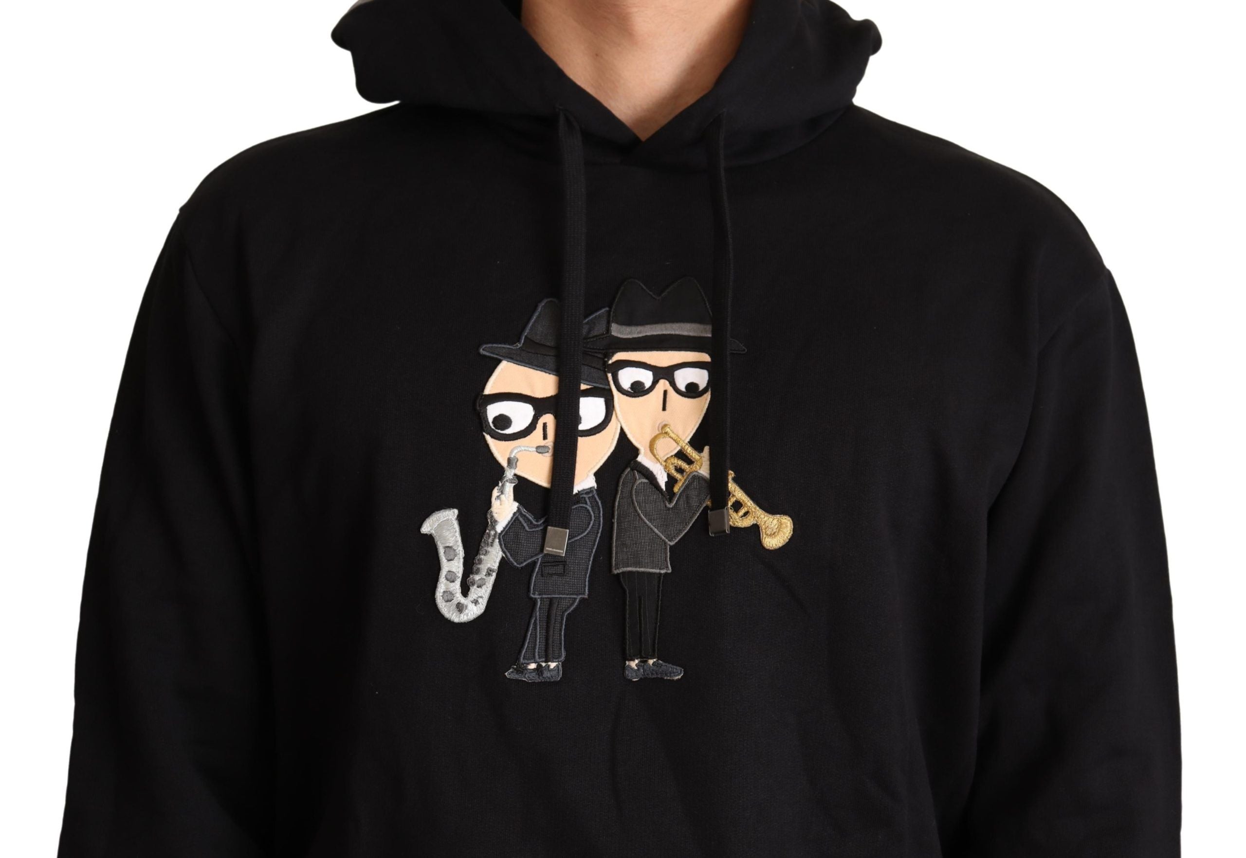 Dolce & Gabbana Schwarzer Baumwoll-Kapuzenpullover #dgfamily