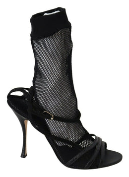 Dolce & Gabbana Schwarz Wildleder Kurzstiefel Sandalen Schuhe