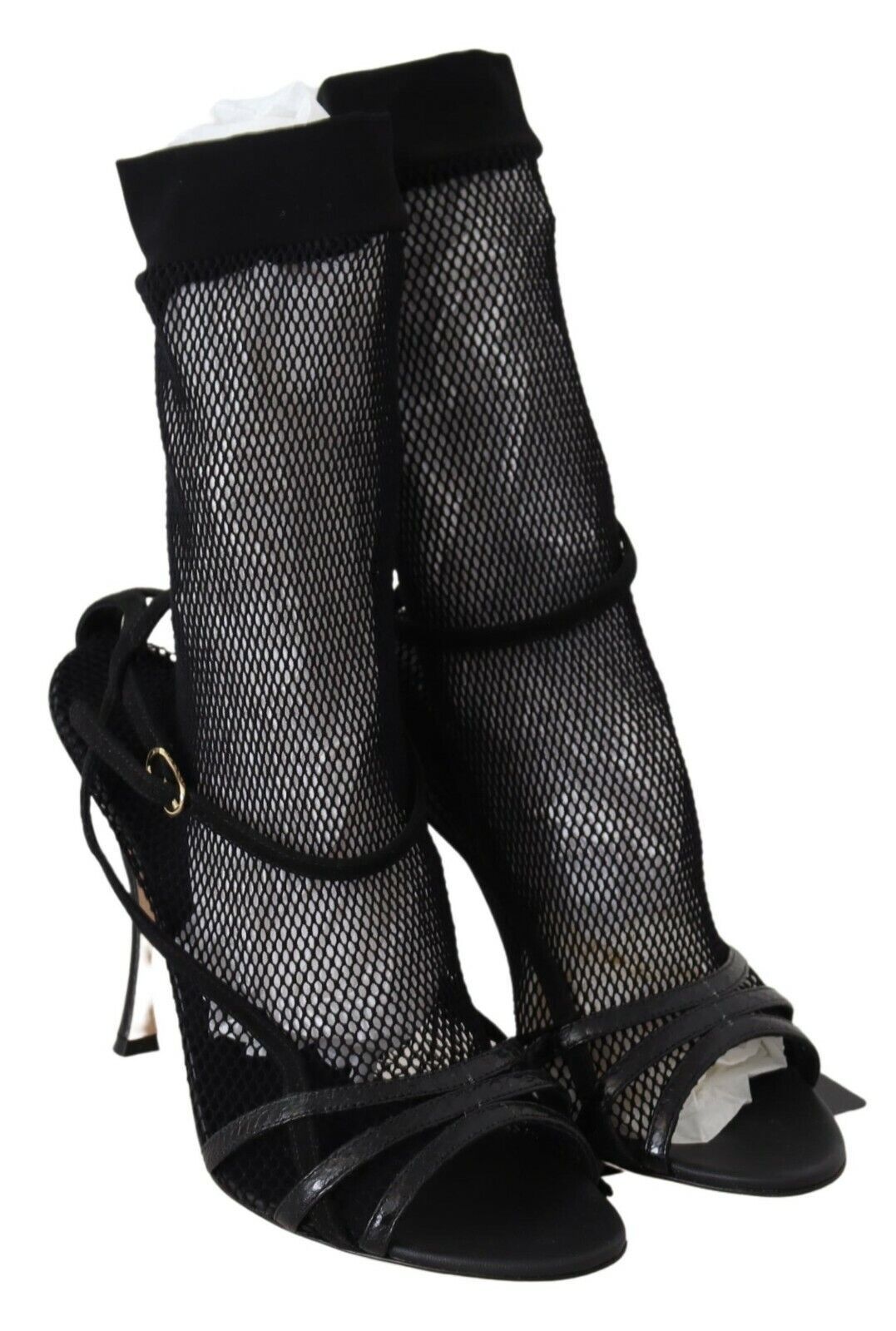 Dolce & Gabbana Schwarz Wildleder Kurzstiefel Sandalen Schuhe