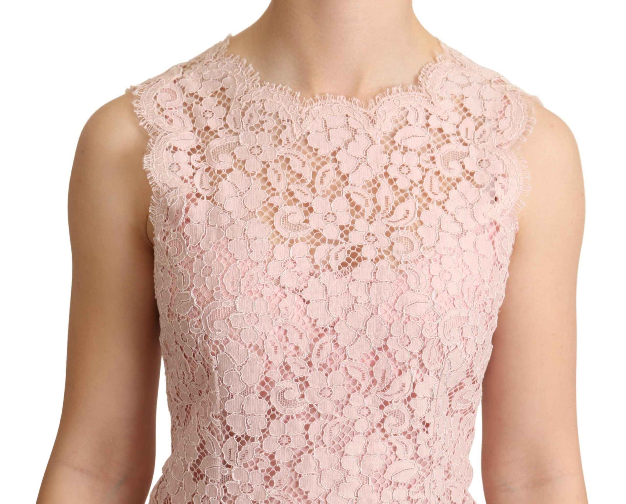 Dolce & Gabbana Pinke florale Spitze ärmelloses Tank-Bluse Top