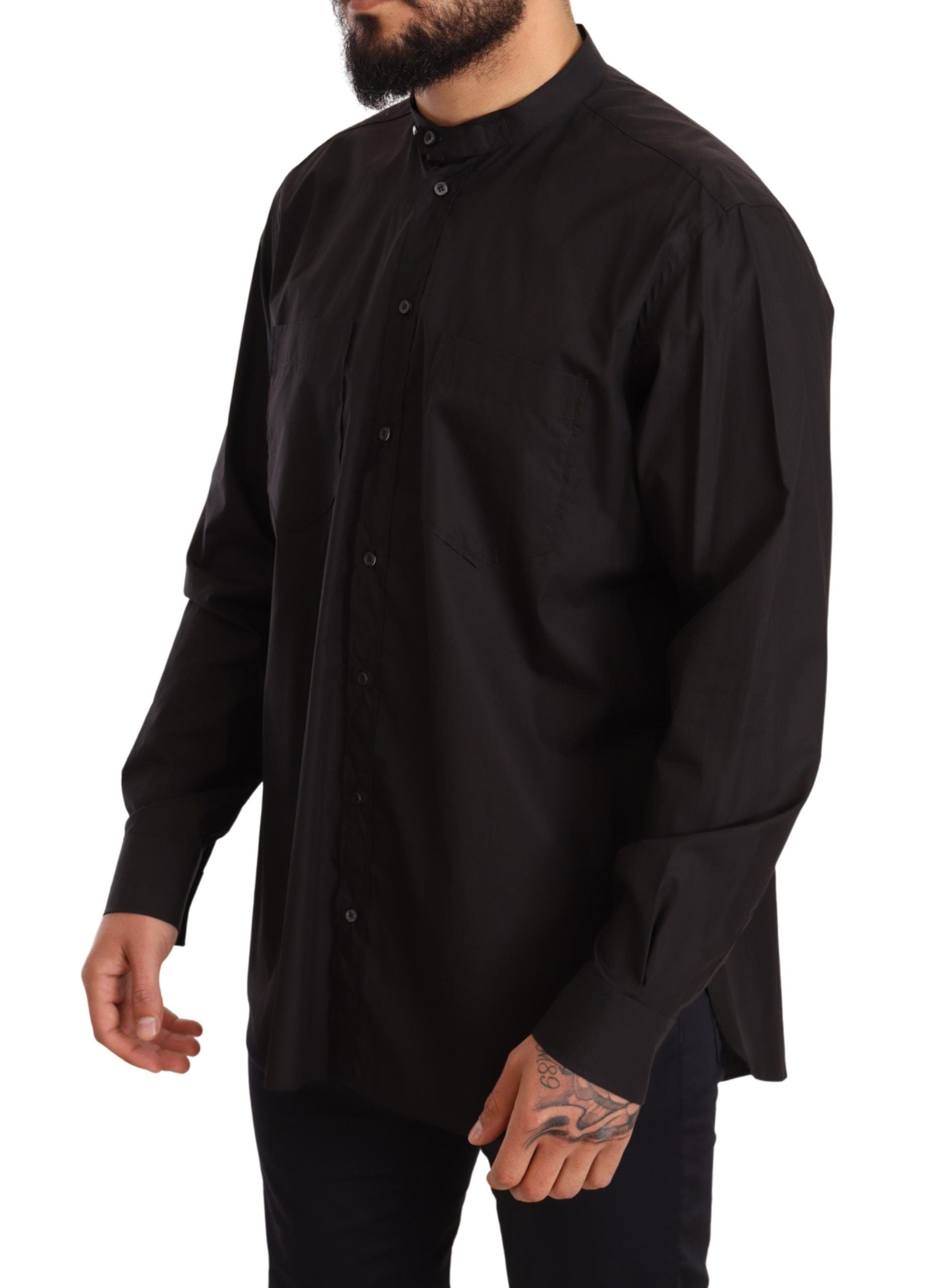Dolce & Gabbana Schwarzes Hemd aus 100% Baumwolle für formelle Anlässe