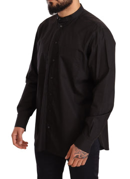 Dolce & Gabbana Schwarzes Hemd aus 100% Baumwolle für formelle Anlässe