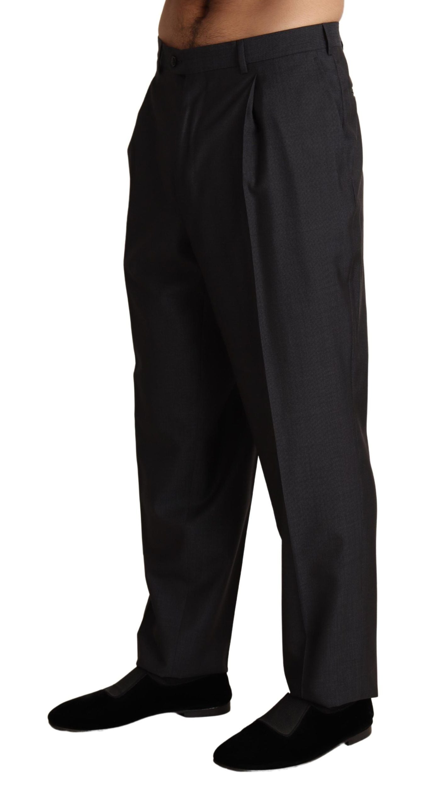 Dolce & Gabbana Graue formelle Hose aus Wollmischung Hose