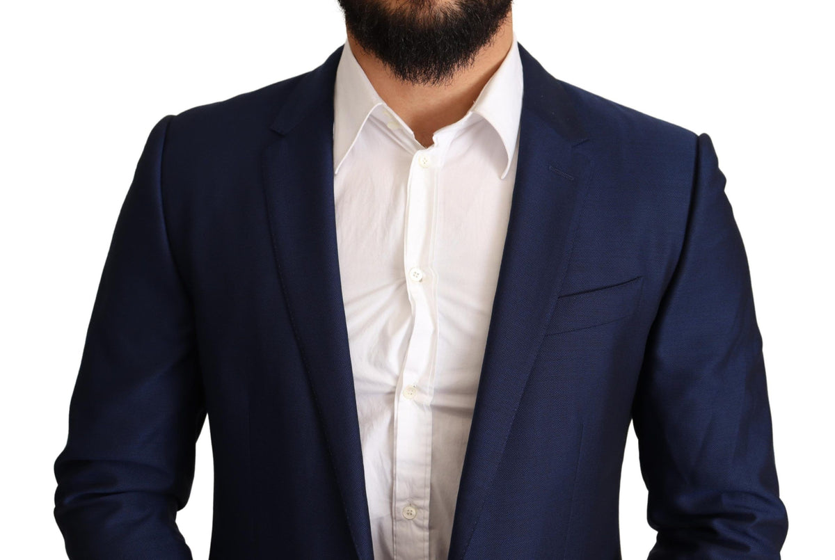 Dolce & Gabbana Marineblaue Slim Fit Jacke MARTINI Blazer