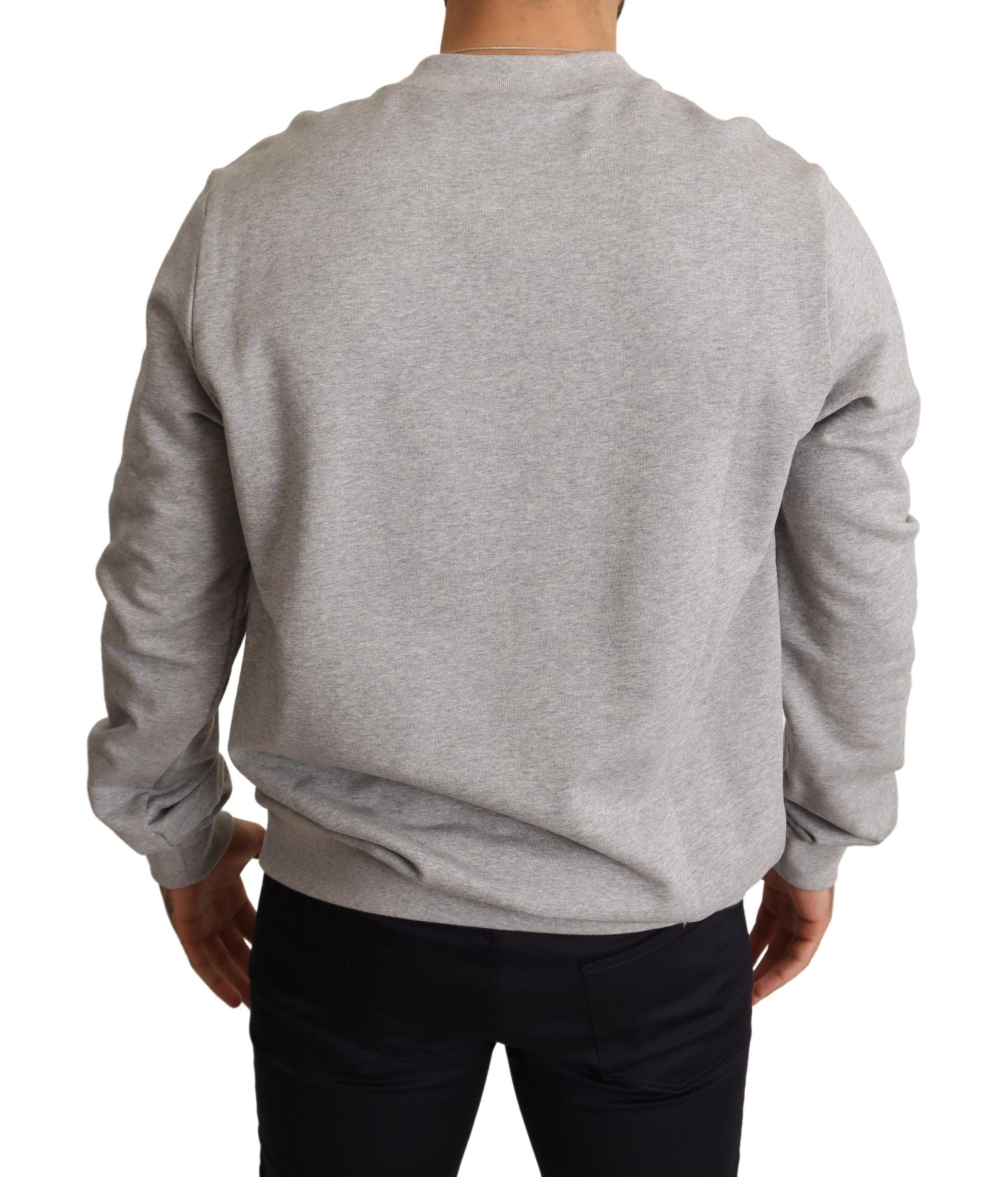 Dolce & Gabbana Grauer Crown King Print Baumwollpullover