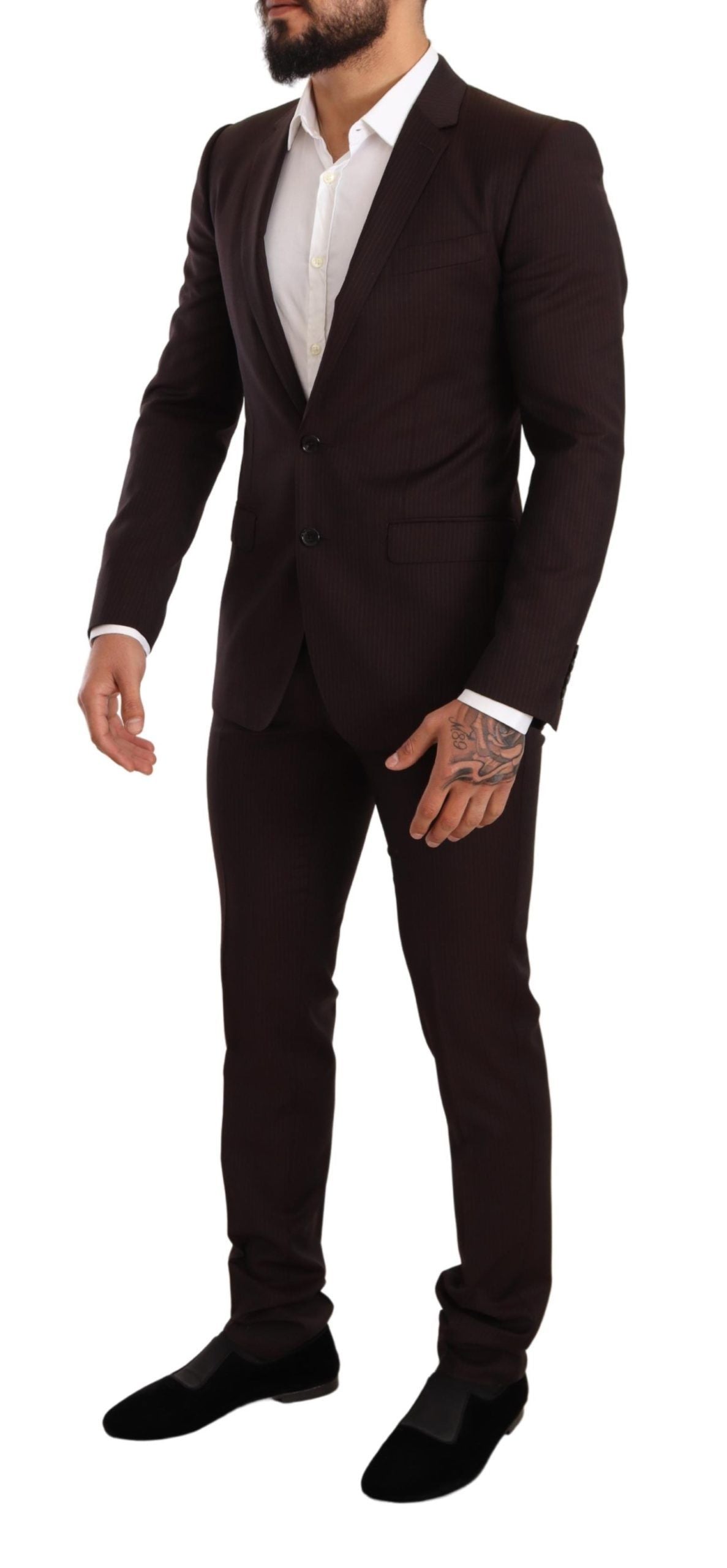 Dolce & Gabbana Bordeauxfarbener MARTINI Slim Fit Anzug aus Wolle