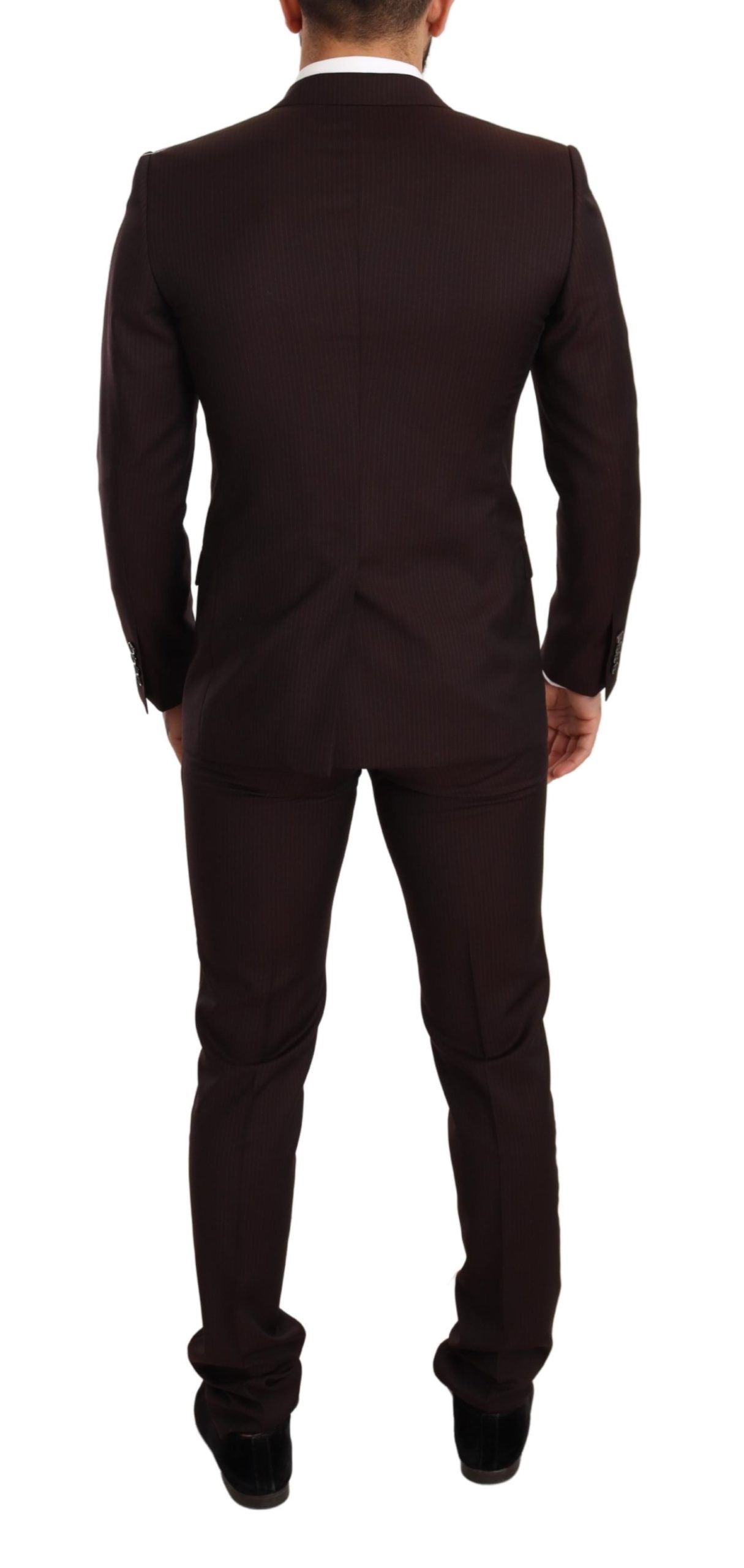 Dolce & Gabbana Bordeauxfarbener MARTINI Slim Fit Anzug aus Wolle