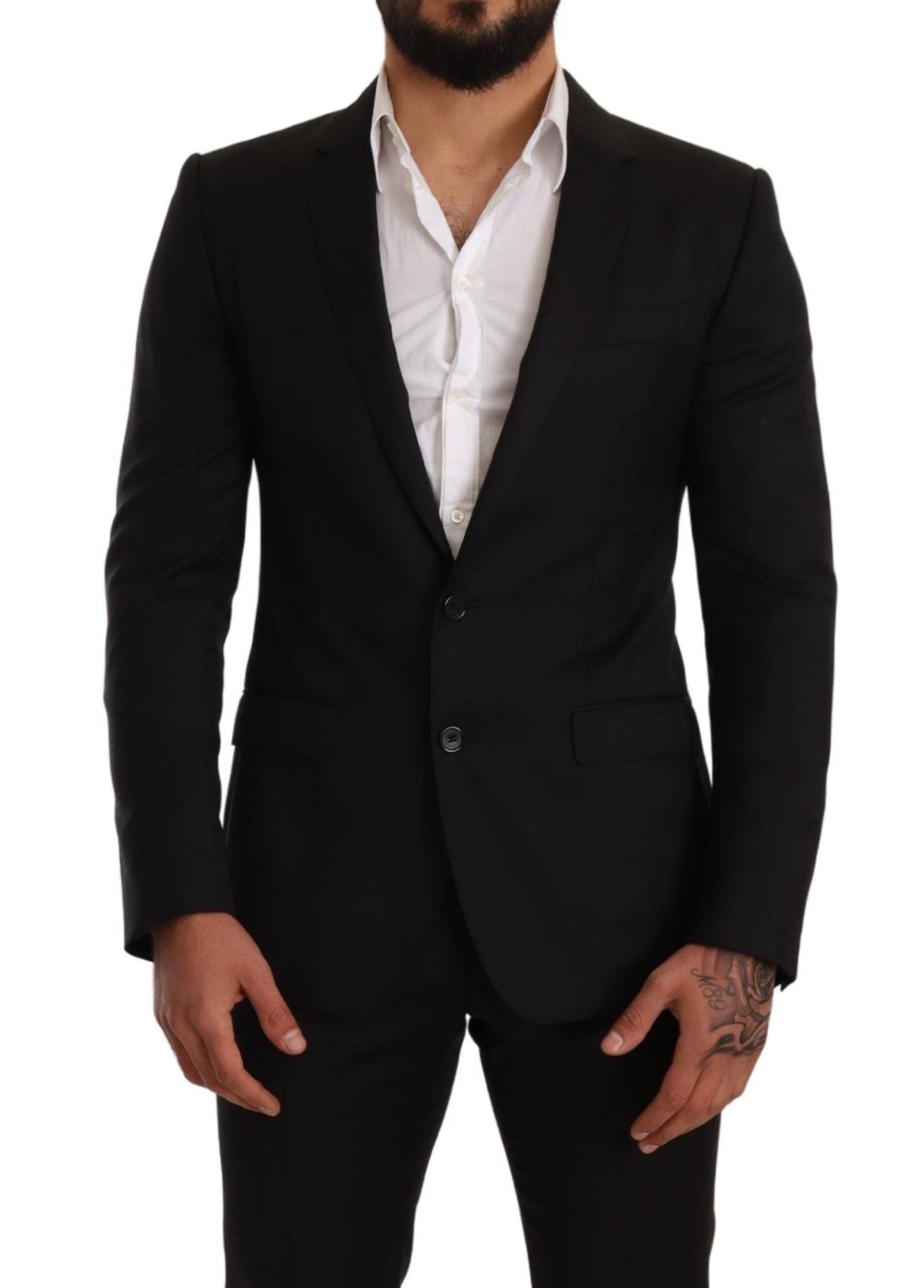 Dolce & Gabbana Schwarzer Karo-Anzug MARTINI SLIM FIT 2 Stück