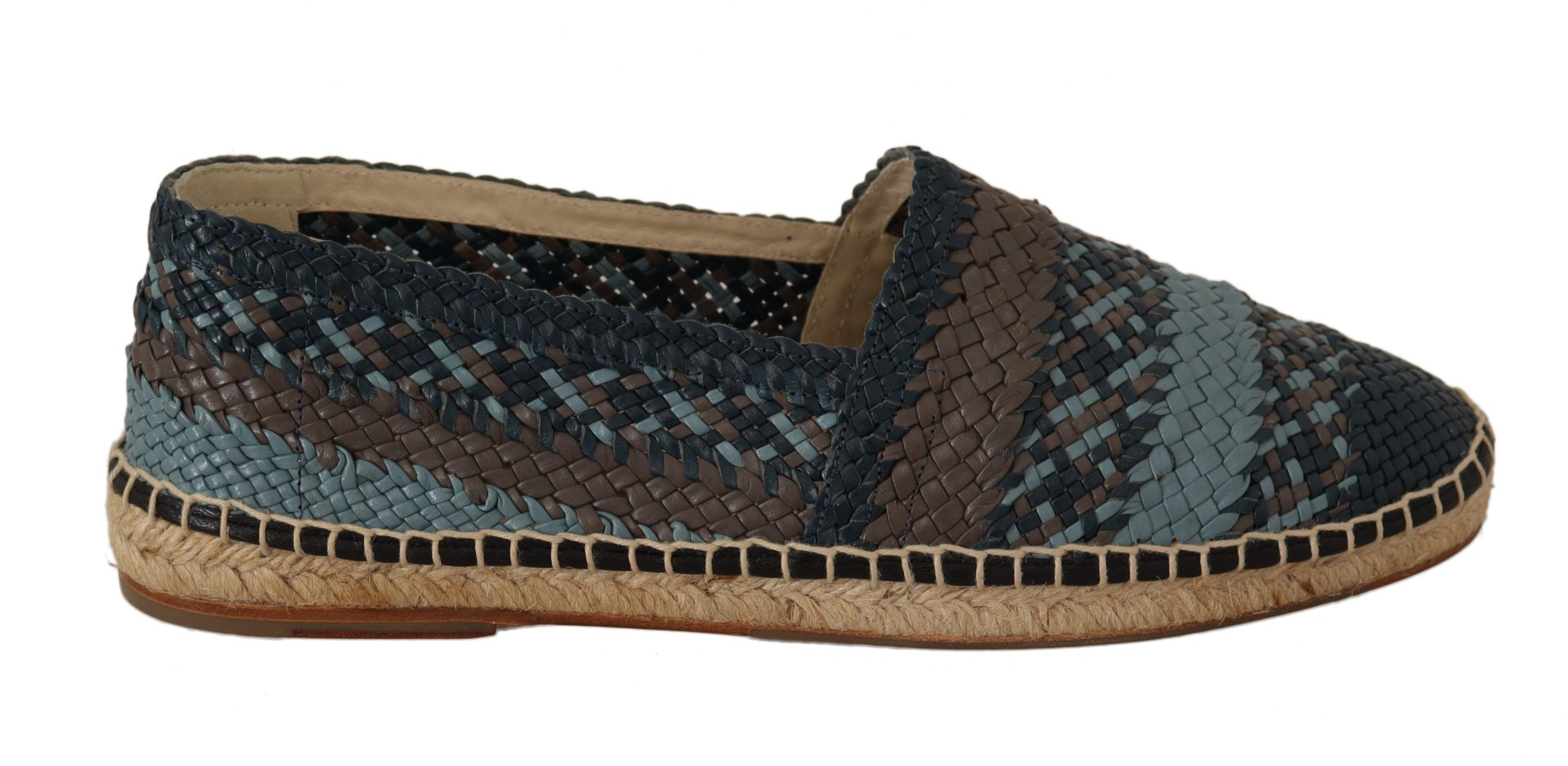 Dolce & Gabbana Blaue Grau Buffalo Espadrilles zum Hineinschlüpfen