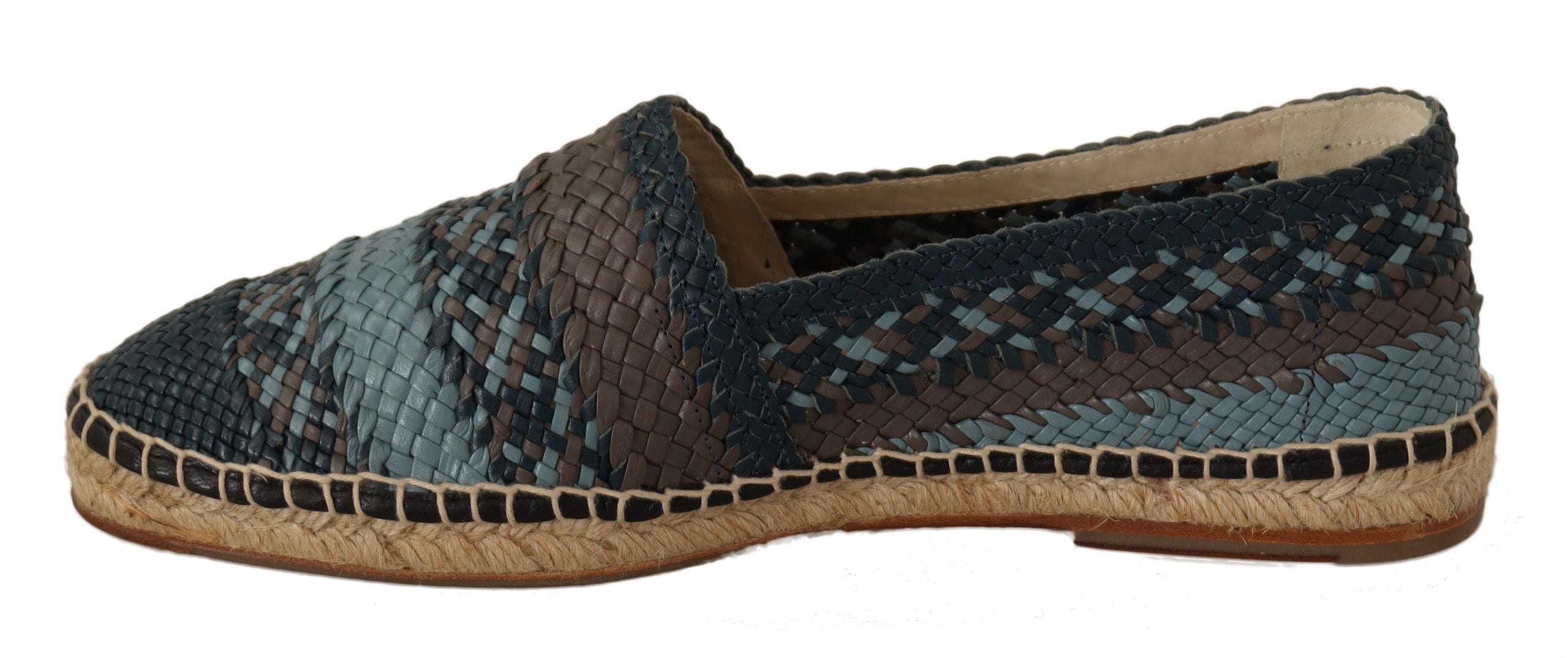 Dolce & Gabbana Blaue Grau Buffalo Espadrilles zum Hineinschlüpfen