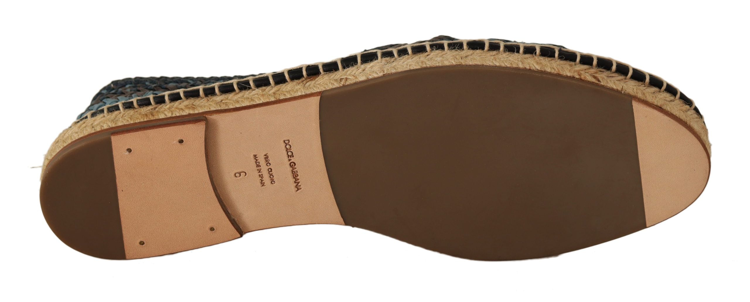 Dolce & Gabbana Blaue Grau Buffalo Espadrilles zum Hineinschlüpfen